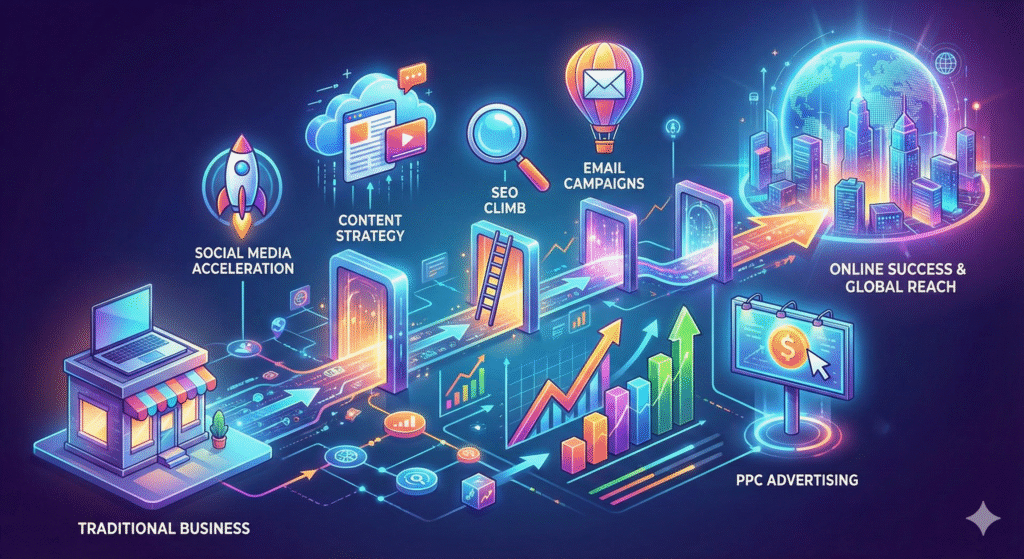 Online marketing services helping businesses grow through SEO and digital strategies