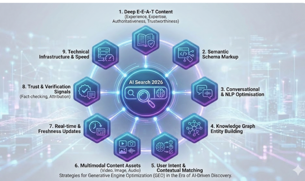 Generative Engine Optimization (GEO) by Digital Sky Agency to rank in AI search in 2026