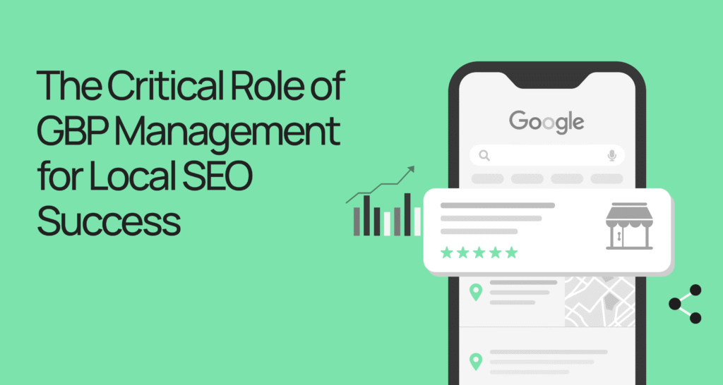 Google Business Profile management banner showing local SEO growth and map visibility