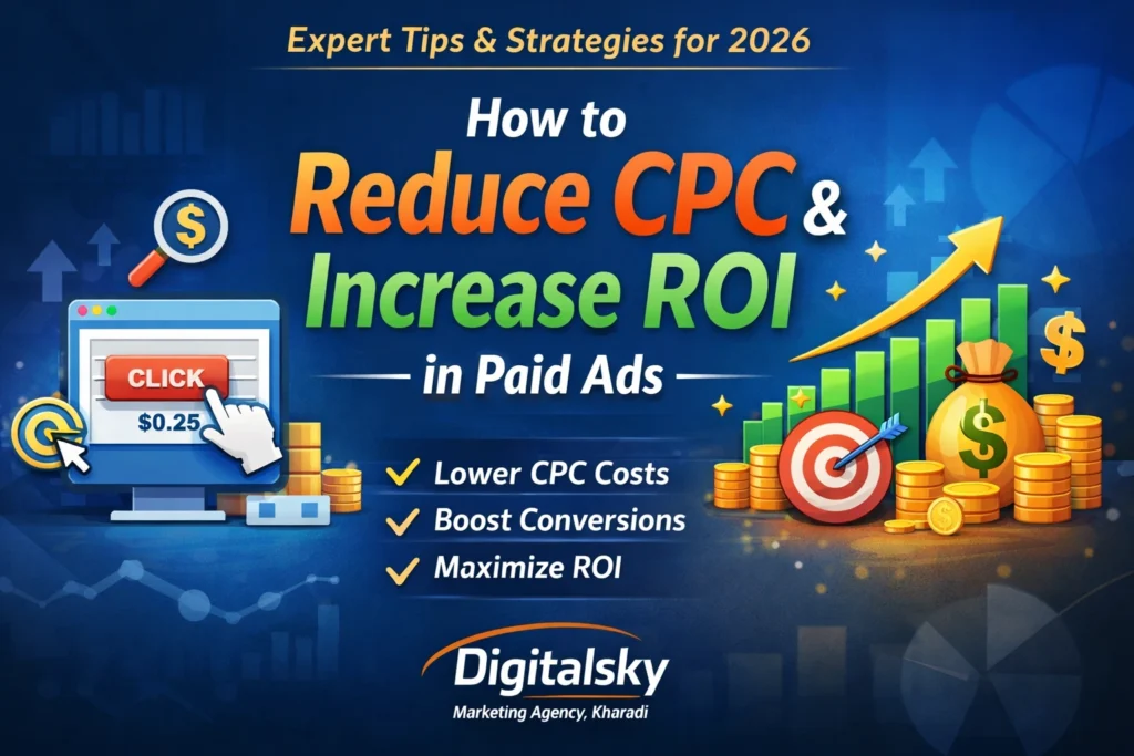 How to reduce CPC & increase ROI in paid ads with strategies by Digitalsky Marketing Agency Kharadi