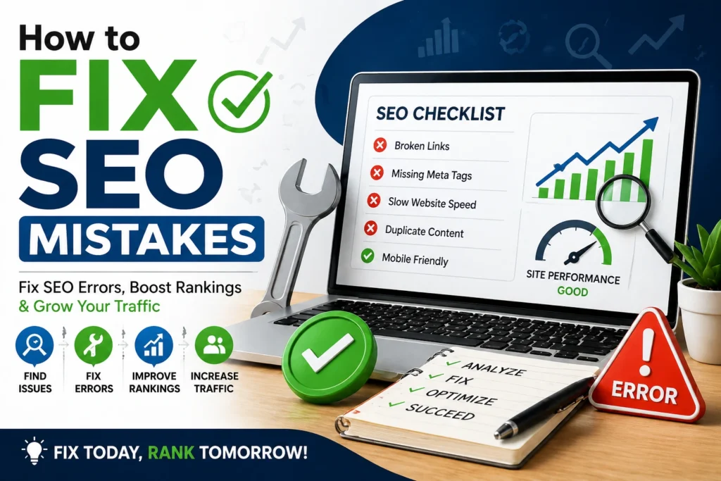 How to fix SEO Mistakes and improve website traffic and rankings